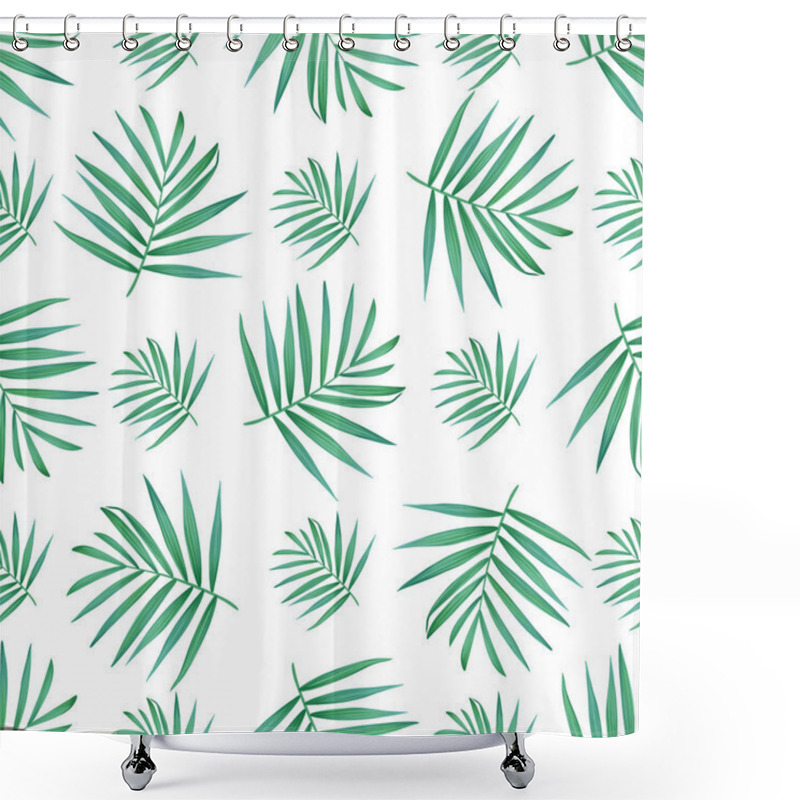 Personality  Vector Palm Frond. Tropical Leaves Seamless Pattern. Shower Curtains