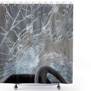 Personality  Smashed Windshield Shower Curtains