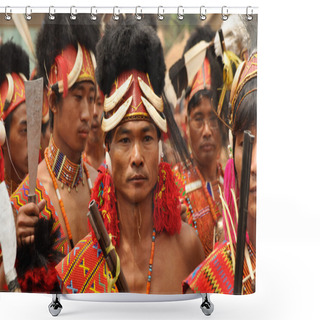 Personality  Crowd Of Men Shower Curtains