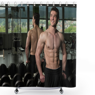 Personality  Healthy Man With Six Pack Shower Curtains