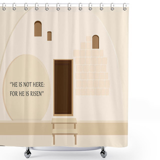Personality  Easter Holiday, Empty Stone Tomb Shower Curtains