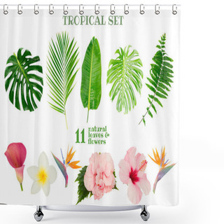 Personality  Tropical Green Leaves Shower Curtains
