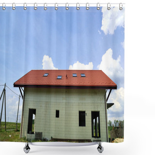 Personality  Tiled Roof Shower Curtains