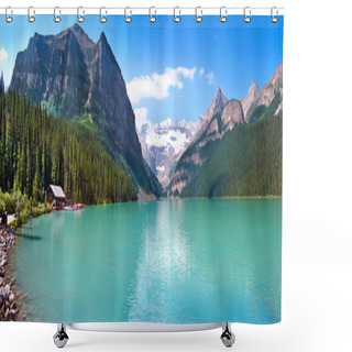 Personality  Lake Louise Panorama In Alberta, Canada Shower Curtains