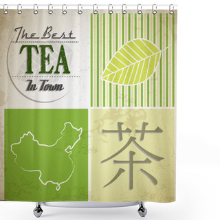 Personality  Grunge Tea Squares Shower Curtains