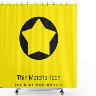 Personality  Big Star Button Minimal Bright Yellow Material Icon Shower Curtains