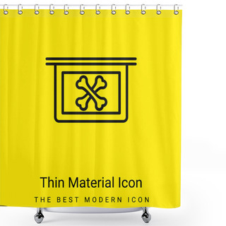 Personality  Bones X Ray Vision Minimal Bright Yellow Material Icon Shower Curtains