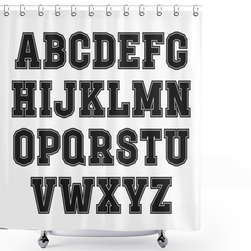 Personality  Slab-serif Font In The Style Of College Shower Curtains