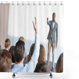 Personality  Business Team Having Meeting At Office Space   Shower Curtains