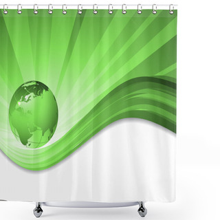 Personality  Vector Environmental Background With Globe  Shower Curtains