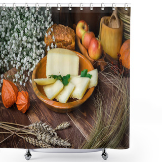 Personality  Cacotta Cheese On The Table, Beautiful Cut Shower Curtains