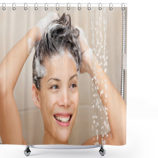 Personality  Woman Washing Hair Shower Curtains