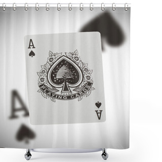 Personality  Playing Card, Ace Of Spades Shower Curtains