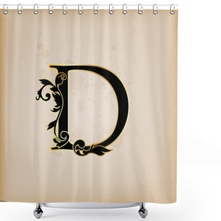 Personality  Vintage Initials Letter D Shower Curtains