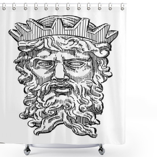 Personality  Head Of Mythological King Shower Curtains