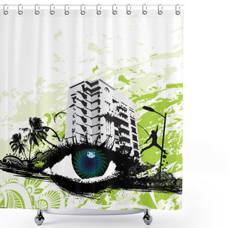 Personality  Urban Background Shower Curtains