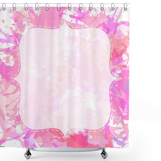 Personality  White Frame Over Artistic Paint Splashes Shower Curtains