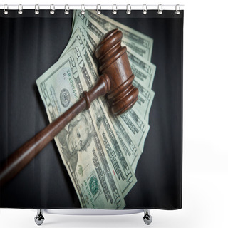 Personality  Money And Gavel Shower Curtains