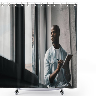 Personality  African American Man Looking At Window Shower Curtains