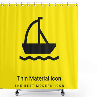 Personality  Boat Minimal Bright Yellow Material Icon Shower Curtains