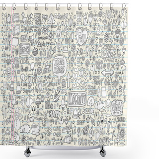 Personality  Notebook Doodle Design Elements Mega Vector Illustration Set Shower Curtains
