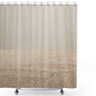 Personality  Close Up View Of Sand Texture On Grey Backdrop Shower Curtains