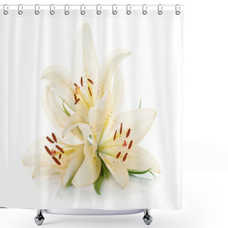 Personality  Three White Lily Shower Curtains