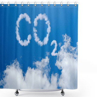 Personality  Blue Sky With Word CO2 . Global Warming Concept. Natural Disasters And Cataclysms Shower Curtains
