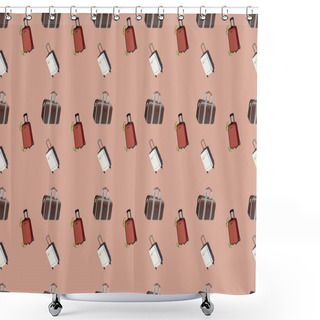 Personality  Colored Background With Different Accessories Shower Curtains