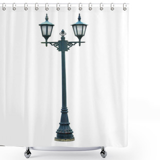 Personality  Lamp Post Lamppost Street Road Light Pole Isolated Shower Curtains