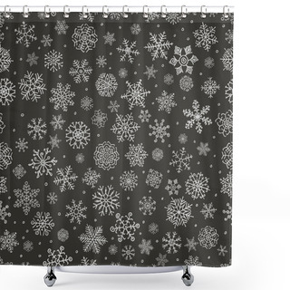 Personality  Winter Snow Flakes Doodle Seamless Background Shower Curtains