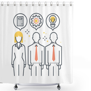 Personality  Color Line, Focus Group Illustration Shower Curtains