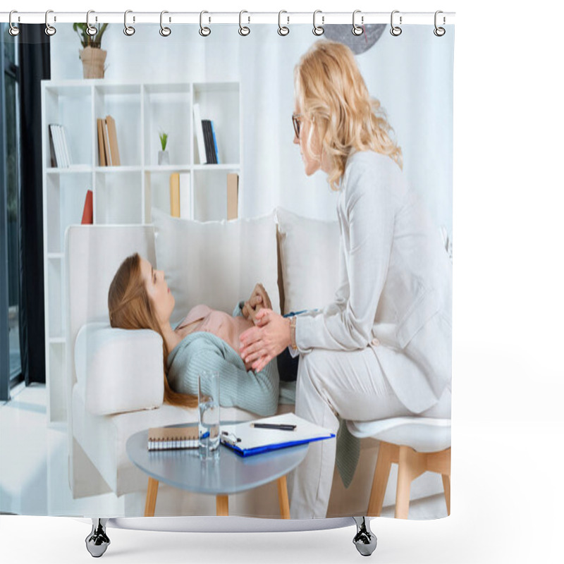 Personality  Psychologist And Patient At Therapy Shower Curtains