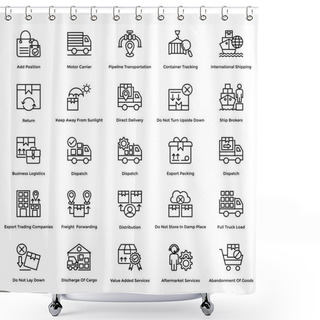 Personality  Logistic Delivery Vector Icons Set 11 Shower Curtains