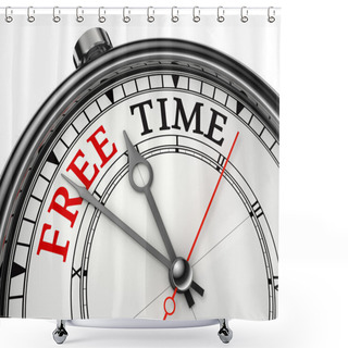 Personality  Free Time Concept Clock Shower Curtains