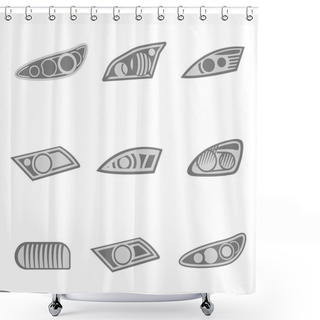 Personality  Car Headlights Vector Shower Curtains