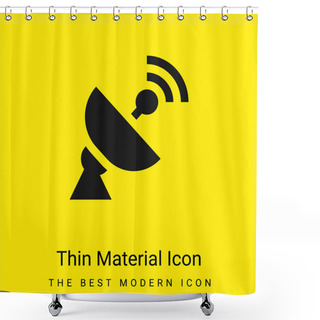 Personality  Antenna Minimal Bright Yellow Material Icon Shower Curtains