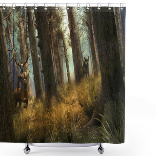 Personality  Guardians Of The Forest Shower Curtains