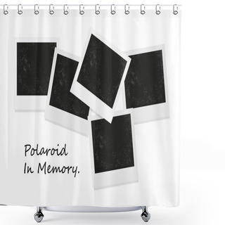 Personality  Polaroid Frame Photo Isolated On White. Polaroid Photo Isolated Shower Curtains