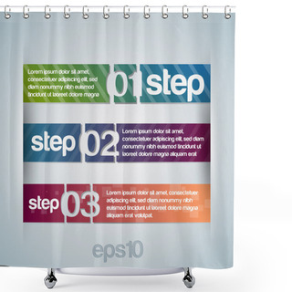 Personality  Numbered Banners. Vector Illustration. Shower Curtains