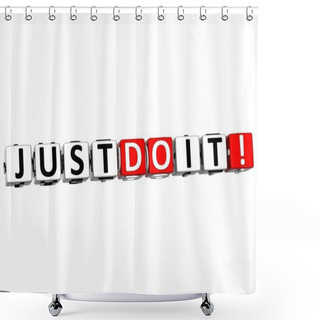 Personality  3D Just Do It Cube Text Shower Curtains