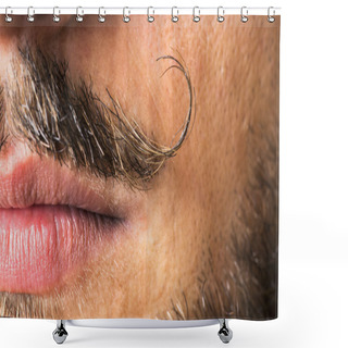 Personality  Mustache Macro Shot. Shower Curtains