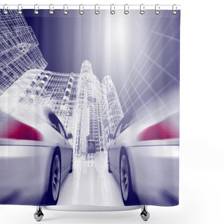 Personality  Sport Car Shower Curtains
