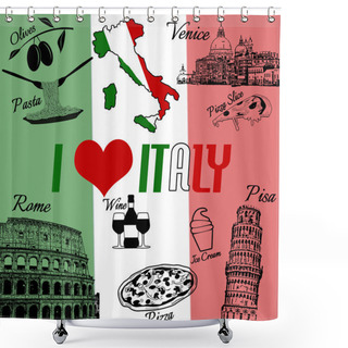 Personality  I Love Italy Background Shower Curtains