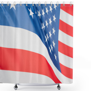 Personality  Close Up Of Flag Of America With Stars And Stripes Shower Curtains