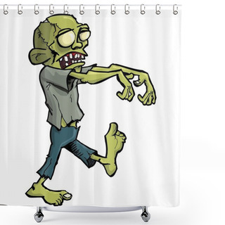Personality  Cartoon Zombie Isolated On White Shower Curtains