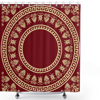 Personality  Vector Traditional Vintage Gold Greek Ornament (Meander) Shower Curtains