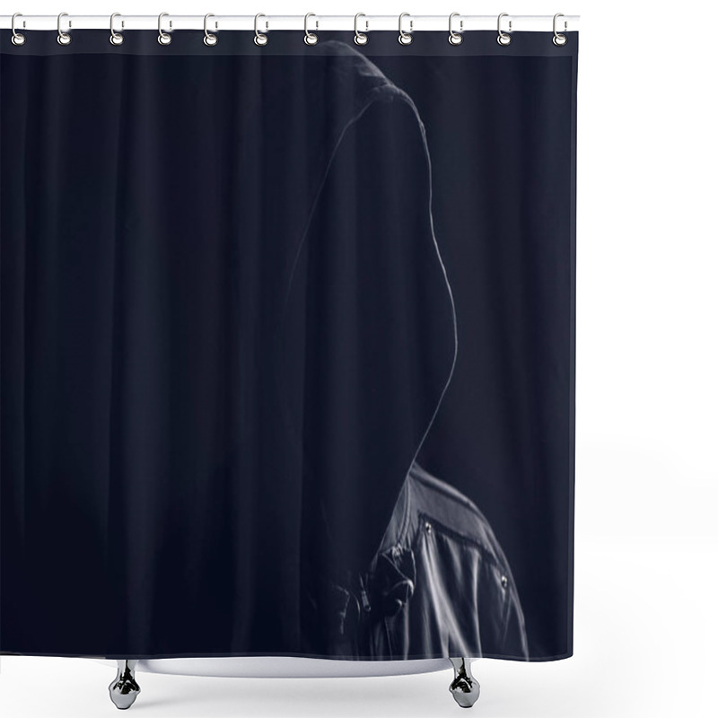 Personality  Unrecognizable Faceless Spooky Hooded Hooligan Shower Curtains