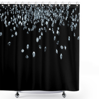 Personality  Diamonds On Black Shower Curtains
