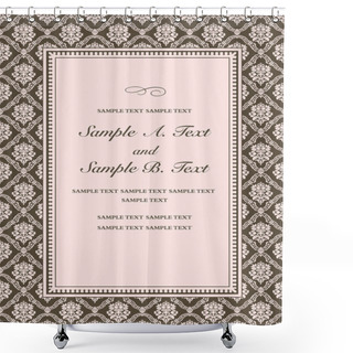 Personality   Pink Damask Themed Frame Shower Curtains